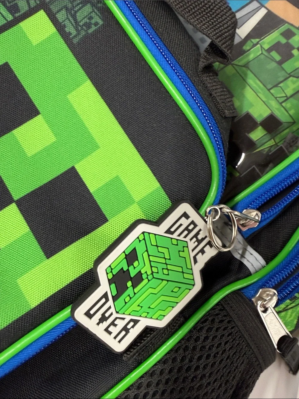 NEW Minecraft Backpack - Green Creeper Design w/ Lunchbox